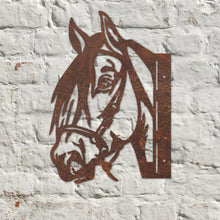 Load image into Gallery viewer, Rustic Metal Peeping Horse Sculpture