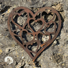 Load image into Gallery viewer, NEW Rustic Metal Hearts In Heart Wall Art Sculpture Bespoke Handmade Gift