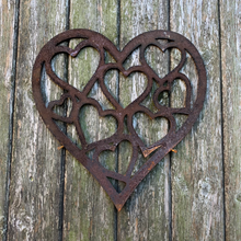 Load image into Gallery viewer, NEW Rustic Metal Hearts In Heart Wall Art Sculpture Bespoke Handmade Gift
