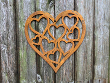 Load image into Gallery viewer, NEW Rustic Metal Hearts In Heart Wall Art Sculpture Bespoke Handmade Gift