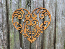 Load image into Gallery viewer, NEW Rustic Metal Swirly Heart Wall Art Sculpture Bespoke Handmade Gift