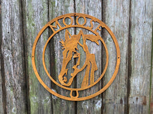 Load image into Gallery viewer, Personalised Rustic Horse Stable Door Name Plate  - Bespoke Handmade Gift