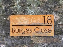 Load image into Gallery viewer, Rustic House Name and Number Sign - Bespoke Rustic Metal Handmade Gift