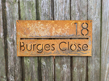 Load image into Gallery viewer, Rustic House Name and Number Sign - Bespoke Rustic Metal Handmade Gift