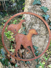 Load image into Gallery viewer, NEW Rustic Metal Greyhound Wall Art Sculpture - Bespoke Handmade Gift