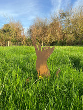 Load image into Gallery viewer, Rustic Metal Playful Cat Garden Sculpture Ornament - Bespoke Handmade Gift