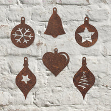 Load image into Gallery viewer, Rustic Metal Christmas Hanging Decorations Bespoke Handmade Gift