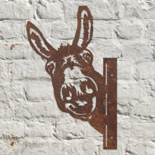 Load image into Gallery viewer, Rustic Metal Peeping Donkey Sculpture