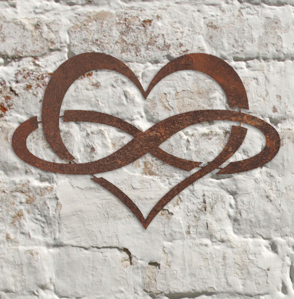 Rustic Metal Eternal Heart Wall Art Sculpture Bespoke Handmade T