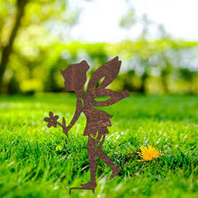 Load image into Gallery viewer, Rustic Metal Fairy Garden Sculpture Ornament - Bespoke Handmade Gift