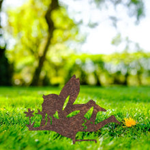 Load image into Gallery viewer, Rustic Metal Fairy Garden Sculpture Ornament - Bespoke Handmade Gift