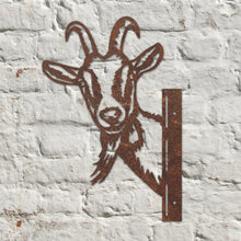 Load image into Gallery viewer, Rustic Metal Peeping Goat Sculpture