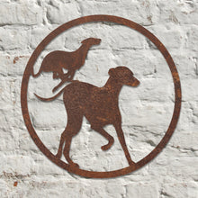Load image into Gallery viewer, NEW Rustic Metal Greyhound Wall Art Sculpture - Bespoke Handmade Gift
