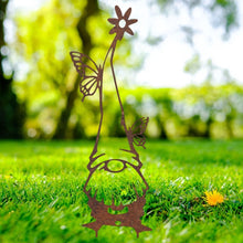 Load image into Gallery viewer, Rustic Metal Gonk Gnome Garden Sculpture Ornament - Bespoke Handmade Gift