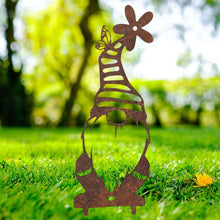 Load image into Gallery viewer, Rustic Metal Gonk Gnome Garden Sculpture Ornament - Bespoke Handmade Gift