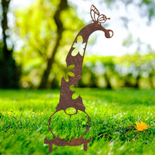 Load image into Gallery viewer, Rustic Metal Gonk Gnome Garden Sculpture Ornament - Bespoke Handmade Gift