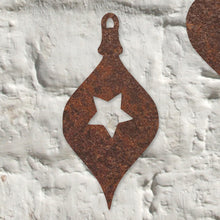 Load image into Gallery viewer, Rustic Metal Christmas Hanging Decorations Bespoke Handmade Gift