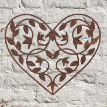 Load image into Gallery viewer, NEW Rustic Metal Leafy Heart Wall Art Sculpture Bespoke Handmade Gift