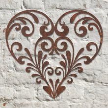 Load image into Gallery viewer, NEW Rustic Metal Swirly Heart Wall Art Sculpture Bespoke Handmade Gift