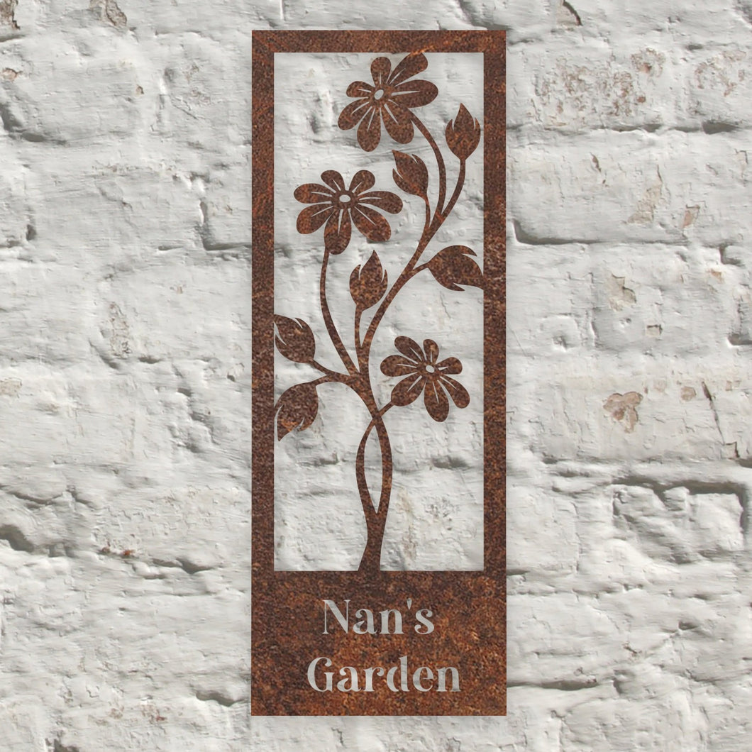 Rustic Metal Daisy Nan's Garden Wall Art Sculpture Bespoke Handmade Gift