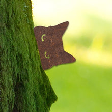 Load image into Gallery viewer, Rustic Metal Peep Cat Garden Sculpture Ornament - Bespoke Handmade Gift