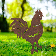 Load image into Gallery viewer, Rustic Metal Rooster Cockerel Garden Sculpture Ornament - Bespoke Handmade Gift