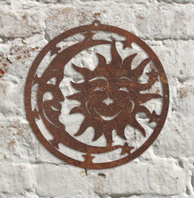 Load image into Gallery viewer, Rustic Metal Sun and Moon Wall Art Sculpture Bespoke Handmade Gift