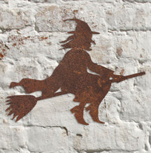 Load image into Gallery viewer, Rustic Metal Witch Garden Sculpture Ornament - Bespoke Handmade Gift