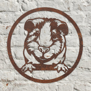 NEW Rustic Metal Guinea Pig Plaque Wall Art Sculpture - Bespoke Handmade Gift