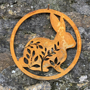 Rustic Metal Rabbit Wall Art Sculpture - Bespoke Handmade Gift