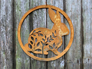 Rustic Metal Rabbit Wall Art Sculpture - Bespoke Handmade Gift