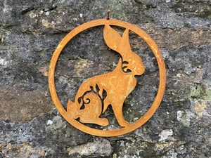 NEW Rustic Metal Hare Wall Art Sculpture - Bespoke Handmade Gift