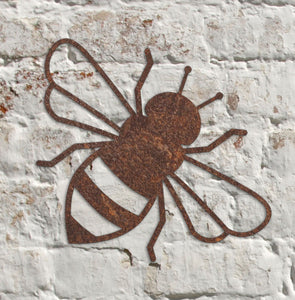 Rustic Metal Bumble Bee Wall Art Sculpture - Bespoke Handmade Gift