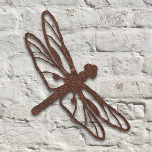 Rustic Metal Dragonfly Wall Art Sculpture - Bespoke Handmade Gift