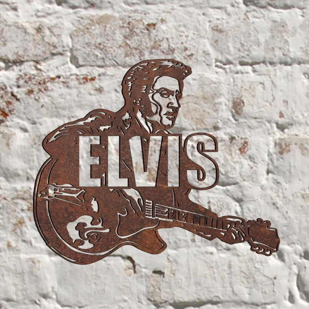 Rustic Metal Elvis Wall Art Sculpture -  Bespoke Handmade Gift