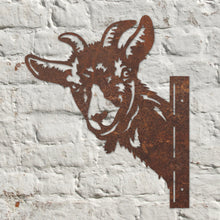 Load image into Gallery viewer, Rustic Metal Peeping Goat Sculpture
