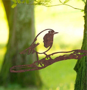 Rustic Metal Robin Wall Art Sculpture - Bespoke Handmade Gift